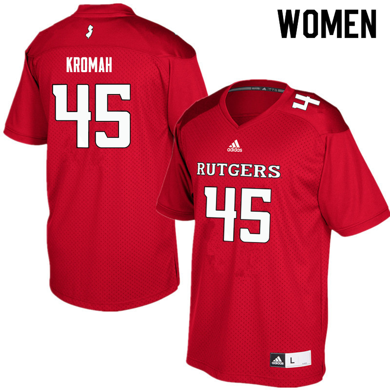 Women #45 Jamree Kromah Rutgers Scarlet Knights College Football Jerseys Sale-Red